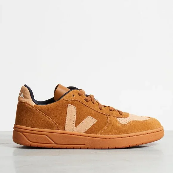 Veja V-10 Suede Sneakers in Camel Desert, Size W8/M6 - Picture 3 of 11